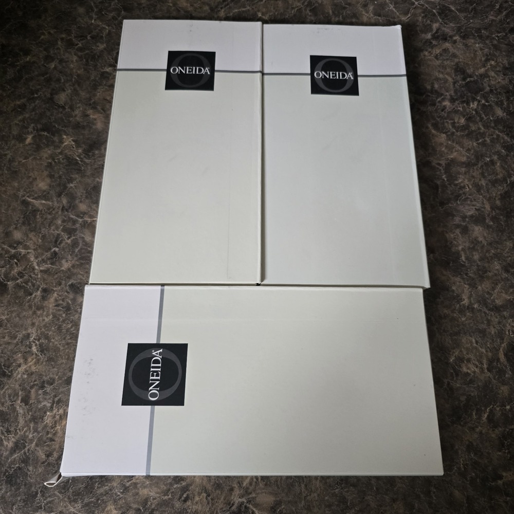3 ONEIDA CUBE Stainless MICHELANGELO Flatware - NEW IN BOX 5 PC PLACE SETTING